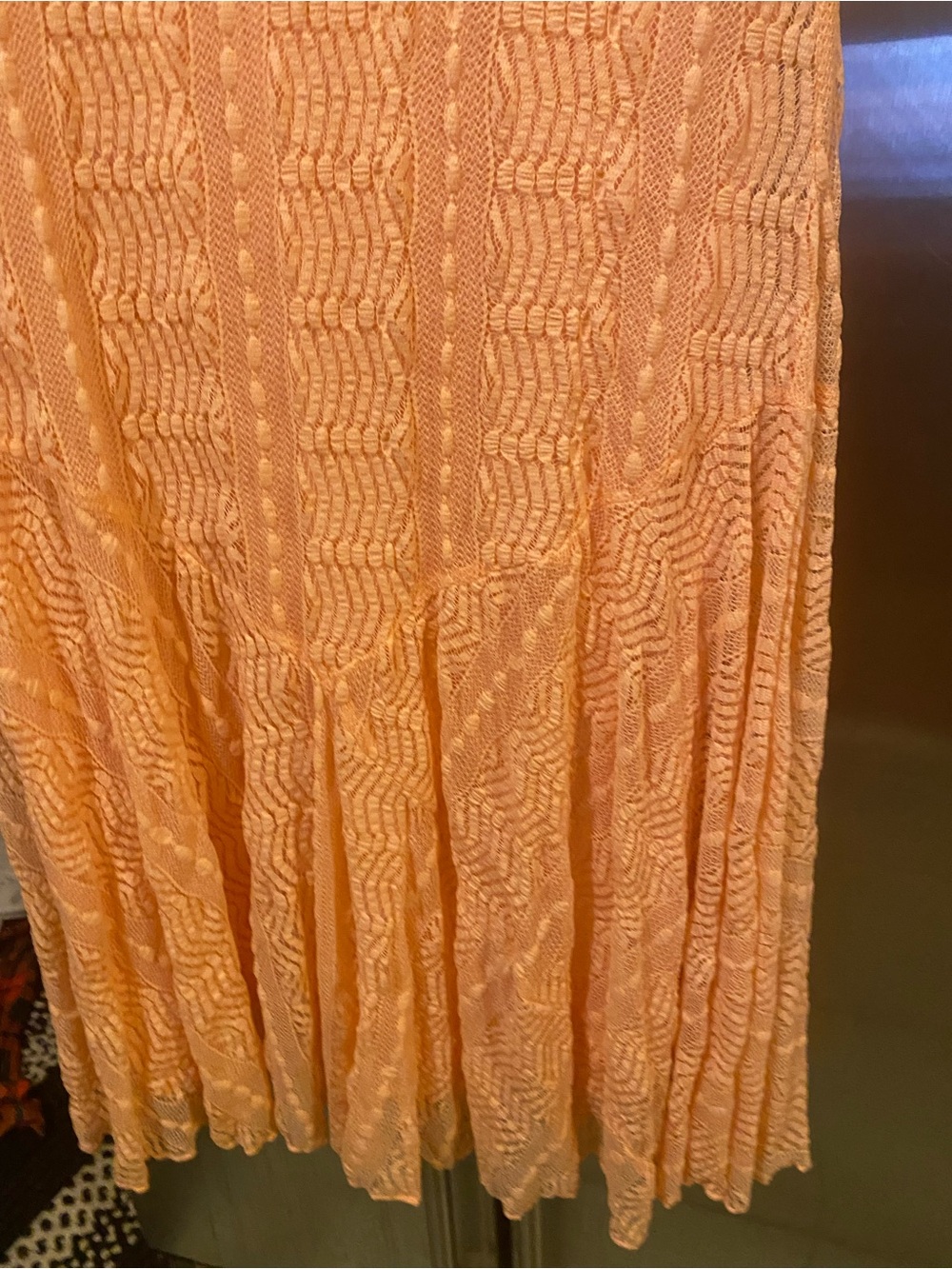 Rabbit Rabbit Rabbit Peach Lace Midi Dress - Picture 4 of 6